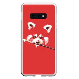 Чехол для Samsung S10E с принтом Красная панда в Белгороде, Силикон | Область печати: задняя сторона чехла, без боковых панелей | енот | кисть | лиса | малая панда | художник