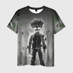 Мужская футболка 3D с принтом Mob Psycho в Белгороде, 100% полиэфир | прямой крой, круглый вырез горловины, длина до линии бедер | anime | mob psycho 100 | shigeo kageyama | аниме | моб психо 100