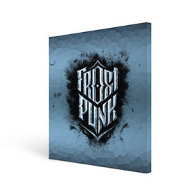 Холст квадратный с принтом Frostpunk Logo в Белгороде, 100% ПВХ |  | frost punk | frostpunk | фрост панк | фростпанк