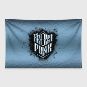 Флаг-баннер с принтом Frostpunk Logo в Белгороде, 100% полиэстер | размер 67 х 109 см, плотность ткани — 95 г/м2; по краям флага есть четыре люверса для крепления | frost punk | frostpunk | фрост панк | фростпанк