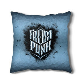 Подушка 3D с принтом Frostpunk Logo в Белгороде, наволочка – 100% полиэстер, наполнитель – холлофайбер (легкий наполнитель, не вызывает аллергию). | состоит из подушки и наволочки. Наволочка на молнии, легко снимается для стирки | frost punk | frostpunk | фрост панк | фростпанк