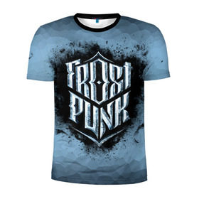 Мужская футболка 3D спортивная с принтом Frostpunk Logo в Белгороде, 100% полиэстер с улучшенными характеристиками | приталенный силуэт, круглая горловина, широкие плечи, сужается к линии бедра | Тематика изображения на принте: frost punk | frostpunk | фрост панк | фростпанк