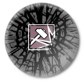 Значок с принтом R6S SLEDGE в Белгороде,  металл | круглая форма, металлическая застежка в виде булавки | 6 | cybersport | esport | logo | pro league | rainbow | rainbow six siege | six | sledge | team | киберспорт | лого | радуга осада