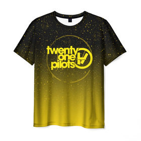Мужская футболка 3D с принтом TWENTY ONE PILOTS TOP в Белгороде, 100% полиэфир | прямой крой, круглый вырез горловины, длина до линии бедер | 21 pilots | 21p | galaxy | music | rock | space | star | top | trench | twenty one pilots | галактика | группа | звезды | космос | музыка | рок