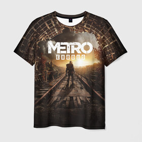 Мужская футболка 3D с принтом METRO EXODUS в Белгороде, 100% полиэфир | прямой крой, круглый вырез горловины, длина до линии бедер | exodus | horror | metro exodus | survival | игры | исход | метро | метро 2035
