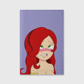 Обложка для паспорта матовая кожа с принтом Redhead в Белгороде, натуральная матовая кожа | размер 19,3 х 13,7 см; прозрачные пластиковые крепления | ahegao | anime | аниме | ахегао