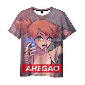 Мужская футболка 3D с принтом Poke Ahegao в Белгороде, 100% полиэфир | прямой крой, круглый вырез горловины, длина до линии бедер | ahegao | anime | pokemon | аниме | ахегао | покемон