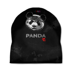 Шапка 3D с принтом Cygo - panda E в Белгороде, 100% полиэстер | универсальный размер, печать по всей поверхности изделия | cygo | panda e | rap | бандана | гепард | голова | леонид вакальчук | медведь | мы бежим с тобой как будто от гепарда | надпись | панда е | реп | репер | рэп | рэпер | сайго | суго | цуго