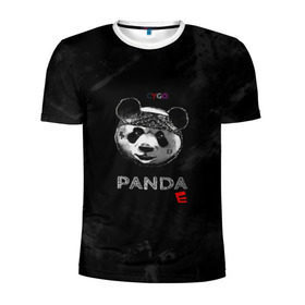 Мужская футболка 3D спортивная с принтом Cygo - panda E в Белгороде, 100% полиэстер с улучшенными характеристиками | приталенный силуэт, круглая горловина, широкие плечи, сужается к линии бедра | cygo | panda e | rap | бандана | гепард | голова | леонид вакальчук | медведь | мы бежим с тобой как будто от гепарда | надпись | панда е | реп | репер | рэп | рэпер | сайго | суго | цуго