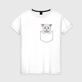 Женская футболка хлопок с принтом Sadaharu Pocket в Белгороде, 100% хлопок | прямой крой, круглый вырез горловины, длина до линии бедер, слегка спущенное плечо | anime | gin tama | gintama | аниме | гинтама