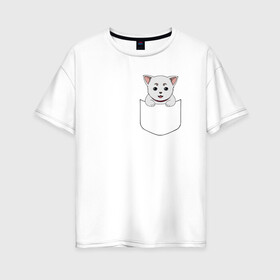 Женская футболка хлопок Oversize с принтом Sadaharu Pocket в Белгороде, 100% хлопок | свободный крой, круглый ворот, спущенный рукав, длина до линии бедер
 | anime | gin tama | gintama | аниме | гинтама