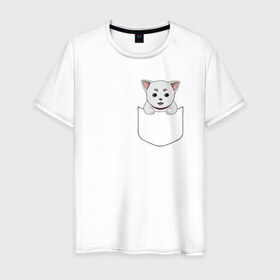Мужская футболка хлопок с принтом Sadaharu Pocket в Белгороде, 100% хлопок | прямой крой, круглый вырез горловины, длина до линии бедер, слегка спущенное плечо. | anime | gin tama | gintama | аниме | гинтама