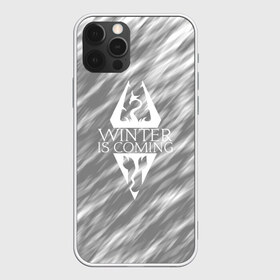 Чехол для iPhone 12 Pro Max с принтом WINTER IS COMING в Белгороде, Силикон |  | Тематика изображения на принте: dovahkiin | fus ro dah | royal play | rpg | skyrim | tes | tes online | the elder scrolls | война | докавин | компьютерные игры | рпг