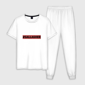 Мужская пижама хлопок с принтом #Gallagher в Белгороде, 100% хлопок | брюки и футболка прямого кроя, без карманов, на брюках мягкая резинка на поясе и по низу штанин
 | gallagher | shameless | бесстыжие | галлагер