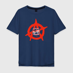 Мужская футболка хлопок Oversize с принтом Монгол Шуудан в Белгороде, 100% хлопок | свободный крой, круглый ворот, “спинка” длиннее передней части | монгол шуудан анархия анархо рок рок панк