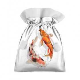 Подарочный 3D мешок с принтом Приношу удачу в Белгороде, 100% полиэстер | Размер: 29*39 см | Тематика изображения на принте: вода | золотые | рыбы | счастье | удача