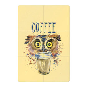 Магнитный плакат 2Х3 с принтом Сова и кофе в Белгороде, Полимерный материал с магнитным слоем | 6 деталей размером 9*9 см | coffee | food | love | owl | кофе | сова