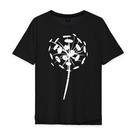 Мужская футболка хлопок Oversize с принтом Одуванчик в Белгороде, 100% хлопок | свободный крой, круглый ворот, “спинка” длиннее передней части | арт | одуванчик | пух | растения | семена | силуэт | цветы