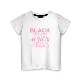 Детская футболка хлопок с принтом BLACKPINK в Белгороде, 100% хлопок | круглый вырез горловины, полуприлегающий силуэт, длина до линии бедер | blackpink | k pop | music | блэк пинк | дженни | джису | лис | музыка | розэ
