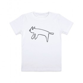 Детская футболка хлопок с принтом Кот маминой подруги в Белгороде, 100% хлопок | круглый вырез горловины, полуприлегающий силуэт, длина до линии бедер | кот | котик | мем | прикол | рисунок