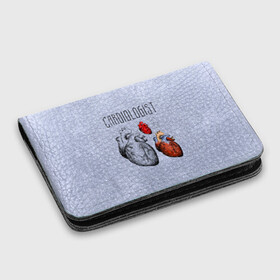 Картхолдер с принтом с принтом кардиолог в Белгороде, натуральная матовая кожа | размер 7,3 х 10 см; кардхолдер имеет 4 кармана для карт; | 