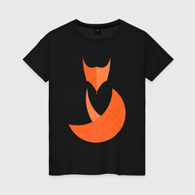Женская футболка хлопок с принтом FOX в Белгороде, 100% хлопок | прямой крой, круглый вырез горловины, длина до линии бедер, слегка спущенное плечо | fox | геометрия | животное | круги | лапы | лис | лиса | минимализм | хвост
