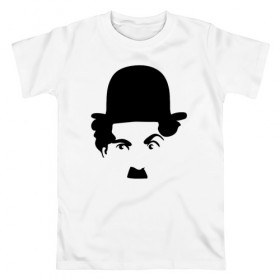 Мужская футболка хлопок с принтом Чарли Чаплин в Белгороде, 100% хлопок | прямой крой, круглый вырез горловины, длина до линии бедер, слегка спущенное плечо. | Тематика изображения на принте: глаза. котелок | знаменитость | известность | лицо | минимализм | портрет | чаплин | чарли