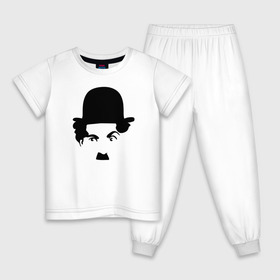 Детская пижама хлопок с принтом Чарли Чаплин в Белгороде, 100% хлопок |  брюки и футболка прямого кроя, без карманов, на брюках мягкая резинка на поясе и по низу штанин
 | глаза. котелок | знаменитость | известность | лицо | минимализм | портрет | чаплин | чарли