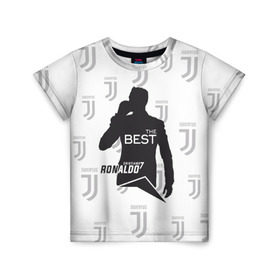 Детская футболка 3D с принтом Ronaldo the best в Белгороде, 100% гипоаллергенный полиэфир | прямой крой, круглый вырез горловины, длина до линии бедер, чуть спущенное плечо, ткань немного тянется | 7 | cristiano | juventus | ronaldo | криштиану | роналду | ювентус