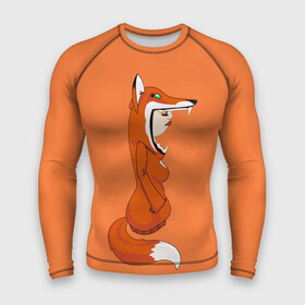 Мужской рашгард 3D с принтом Барышня Лиса в Белгороде,  |  | fox | foxes | girl | hoody | барышня | девочка | девушка | женщина | лис | лиса | лисица | лисицы | лисой | лисы | оранжевый | толстовка | худи