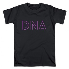 Мужская футболка хлопок с принтом DNA (BTS) в Белгороде, 100% хлопок | прямой крой, круглый вырез горловины, длина до линии бедер, слегка спущенное плечо. | Тематика изображения на принте: 