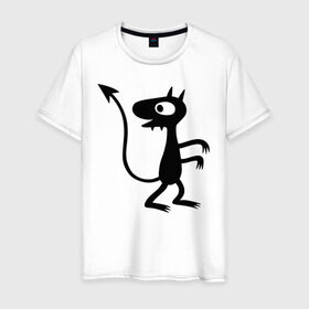 Мужская футболка хлопок с принтом Luci в Белгороде, 100% хлопок | прямой крой, круглый вырез горловины, длина до линии бедер, слегка спущенное плечо. | disenchantment | luci | люси | мэтт гроунинг | разочарование | тролль | эльф