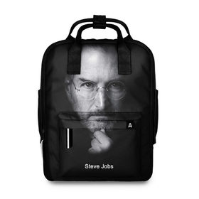 Женский рюкзак 3D с принтом Steve Jobs в Белгороде, 100% полиэстер | лямки с регулируемой длиной, сверху ручки, чтобы рюкзак нести как сумку. Основное отделение закрывается на молнию, как и внешний карман. Внутри два дополнительных кармана, один из которых закрывается на молнию. По бокам два дополнительных кармашка, куда поместится маленькая бутылочка
 | iphone | steve jobs | стив джобс | эппл