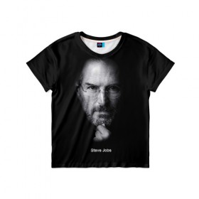 Детская футболка 3D с принтом Steve Jobs в Белгороде, 100% гипоаллергенный полиэфир | прямой крой, круглый вырез горловины, длина до линии бедер, чуть спущенное плечо, ткань немного тянется | iphone | steve jobs | стив джобс | эппл