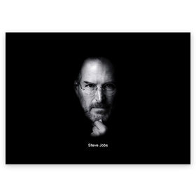 Поздравительная открытка с принтом Steve Jobs в Белгороде, 100% бумага | плотность бумаги 280 г/м2, матовая, на обратной стороне линовка и место для марки
 | Тематика изображения на принте: iphone | steve jobs | стив джобс | эппл