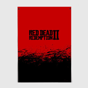 Постер с принтом RED DEAD REDEMPTION 2 в Белгороде, 100% бумага
 | бумага, плотность 150 мг. Матовая, но за счет высокого коэффициента гладкости имеет небольшой блеск и дает на свету блики, но в отличии от глянцевой бумаги не покрыта лаком | gamer | gun | logo | play | player | rdr2 | red dead redemption 2 | rockstar | western | вестерн | ковбои | компьютерные игры 2019 | криминал | лого | рокстар