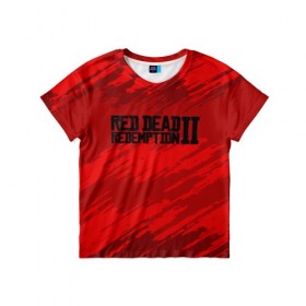 Детская футболка 3D с принтом RED DEAD REDEMPTION 2 в Белгороде, 100% гипоаллергенный полиэфир | прямой крой, круглый вырез горловины, длина до линии бедер, чуть спущенное плечо, ткань немного тянется | gamer | gun | logo | play | player | rdr2 | red dead redemption 2 | rockstar | western | вестерн | ковбои | компьютерные игры 2019 | криминал | лого | рокстар