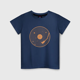 Детская футболка хлопок с принтом Солнечная пластинка в Белгороде, 100% хлопок | круглый вырез горловины, полуприлегающий силуэт, длина до линии бедер | Тематика изображения на принте: венера | геометрия | звук | земля | игла | кольца | круги | марс | меркурий | минимализм | планеты | пластинка | сатурн | солнечная пластинка | солнечная система | солнце | уран | юпитер