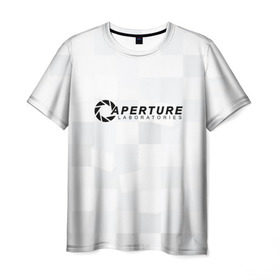 Мужская футболка 3D с принтом Aperture Labs в Белгороде, 100% полиэфир | прямой крой, круглый вырез горловины, длина до линии бедер | лаборатория | портал