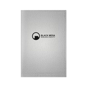 Обложка для паспорта матовая кожа с принтом Black Mesa в Белгороде, натуральная матовая кожа | размер 19,3 х 13,7 см; прозрачные пластиковые крепления | black mesa | half life | халф лайф | черная меса