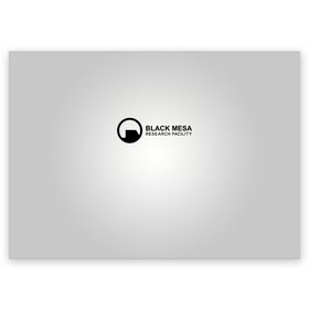 Поздравительная открытка с принтом Black Mesa в Белгороде, 100% бумага | плотность бумаги 280 г/м2, матовая, на обратной стороне линовка и место для марки
 | black mesa | half life | халф лайф | черная меса