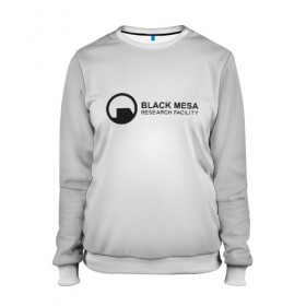 Женский свитшот 3D с принтом Black Mesa в Белгороде, 100% полиэстер с мягким внутренним слоем | круглый вырез горловины, мягкая резинка на манжетах и поясе, свободная посадка по фигуре | black mesa | half life | халф лайф | черная меса