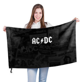 Флаг 3D с принтом AC/DC в Белгороде, 100% полиэстер | плотность ткани — 95 г/м2, размер — 67 х 109 см. Принт наносится с одной стороны | acdc | альтернатива | группа | диси | метал | музыка | музыканты | рок | эйси | эйсидиси