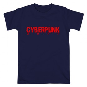 Мужская футболка хлопок с принтом CYBERPUNK 2077 в Белгороде, 100% хлопок | прямой крой, круглый вырез горловины, длина до линии бедер, слегка спущенное плечо. | 