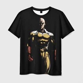 Мужская футболка 3D с принтом One-Pucnh Man в Белгороде, 100% полиэфир | прямой крой, круглый вырез горловины, длина до линии бедер | one punch man | ванпач | ванпачмен | генос