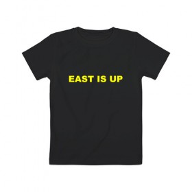 Детская футболка хлопок с принтом EAST IS UP(TOP) в Белгороде, 100% хлопок | круглый вырез горловины, полуприлегающий силуэт, длина до линии бедер | 21 pilots | josh dun | music | rock | twenty one pilots | tyler joseph | джош дан | музыка | рок | тайлер джозеф