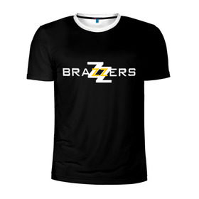 Мужская футболка 3D спортивная с принтом BRAZZERS в Белгороде, 100% полиэстер с улучшенными характеристиками | приталенный силуэт, круглая горловина, широкие плечи, сужается к линии бедра | 