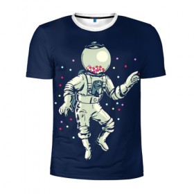 Мужская футболка 3D спортивная с принтом Космонавт и конфеты в Белгороде, 100% полиэстер с улучшенными характеристиками | приталенный силуэт, круглая горловина, широкие плечи, сужается к линии бедра | бесконечность | верховный | вселенная | звёзды | идёт | космонавт | космос | круто | лучший | магнитофон | мода | молодёжная | музыка | на плече | небо | несёт | поп арт | радуга | рисун | сказка