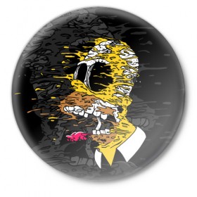 Значок с принтом Simpsons Halloween в Белгороде,  металл | круглая форма, металлическая застежка в виде булавки | 