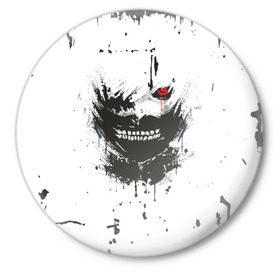 Значок с принтом Kaneki Ken (Tokyo Ghoul) #1 в Белгороде,  металл | круглая форма, металлическая застежка в виде булавки | anime | kaneki ken | tokyo ghoul | аниме | канеки кен | токийский гуль